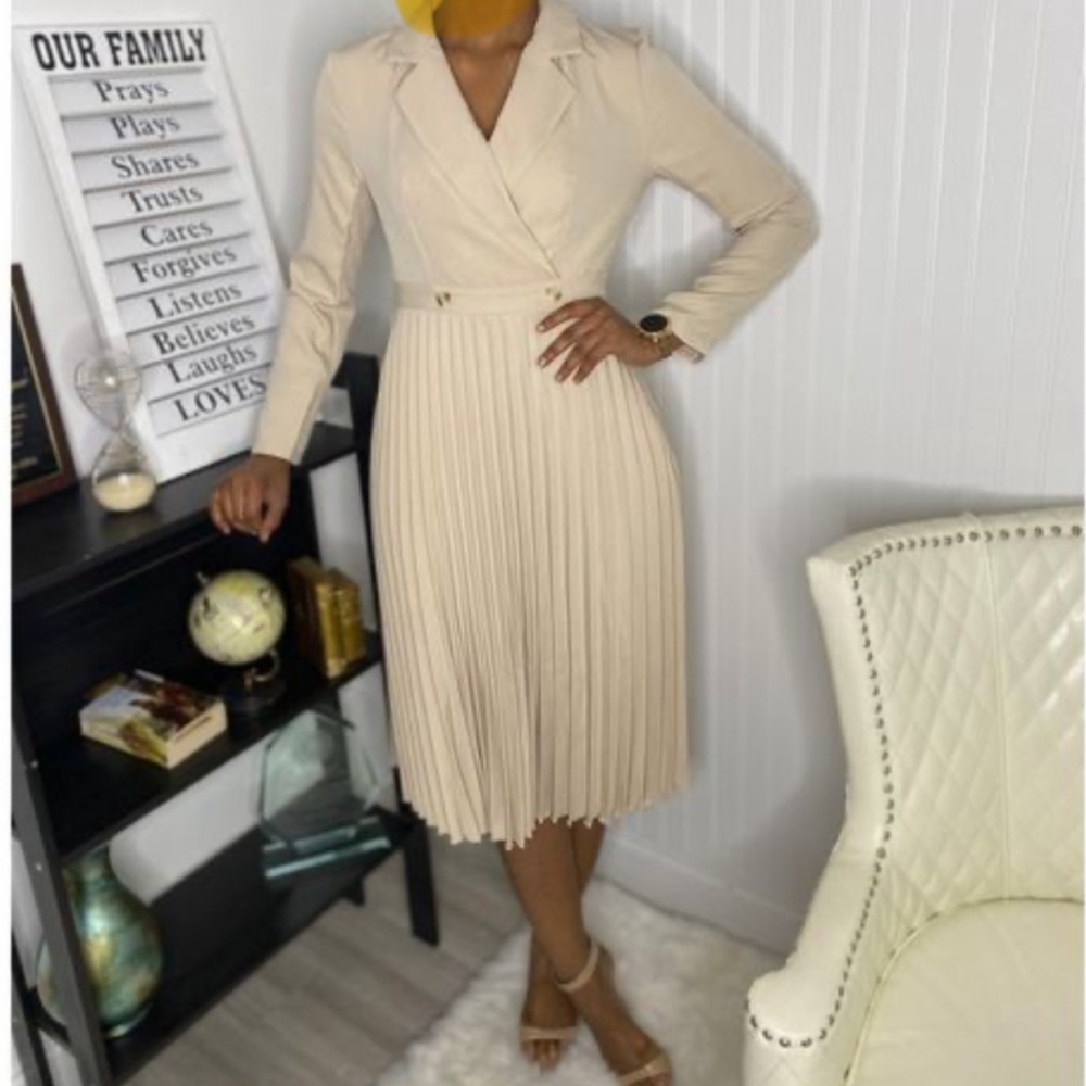 Pleated blazer dress